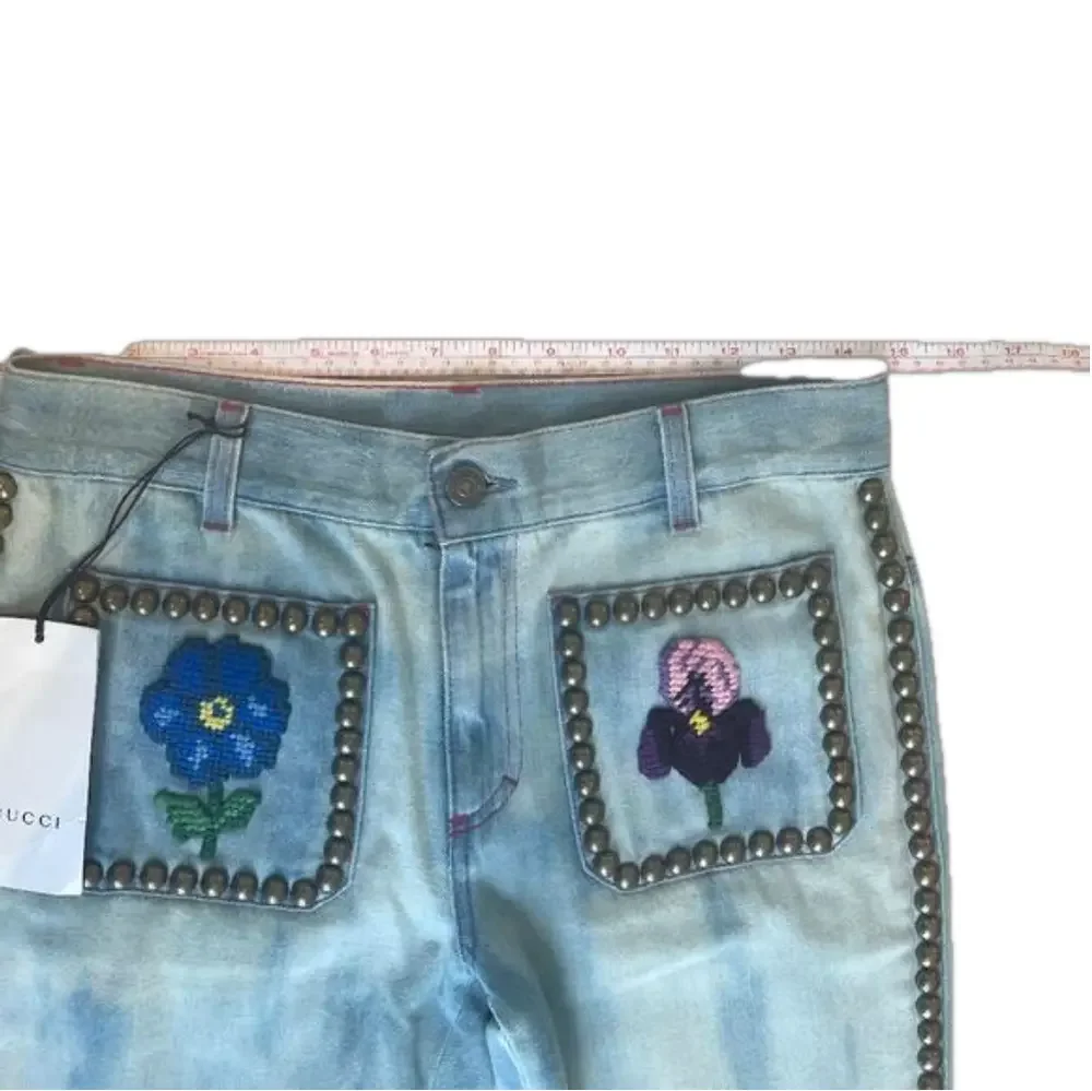 STUDDED GUCCI JEANS SZ 24 NWT - Picture 7 of 14